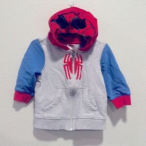 Hanna Andersson Spider-Man Zip Up Masked‎ Hoodie Sz 85cm 2T